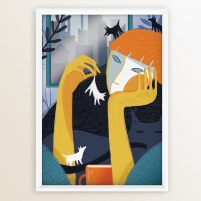 Dog Morning - Unique wall art poster from fine art session artist Danica Cudic